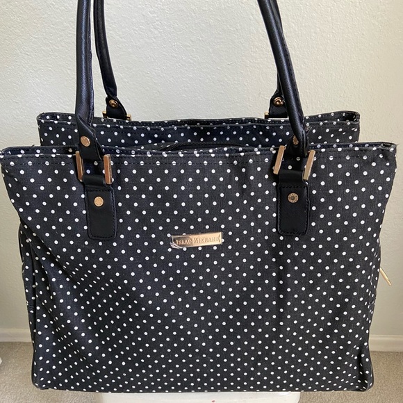 NWT Issac Mizrahi Polka Dot XL Tote Travel Bag - Picture 1 of 11